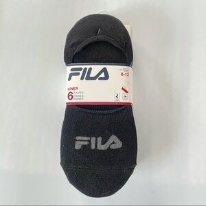 Fila men’s liner socks 6 pack black gray size 8-12